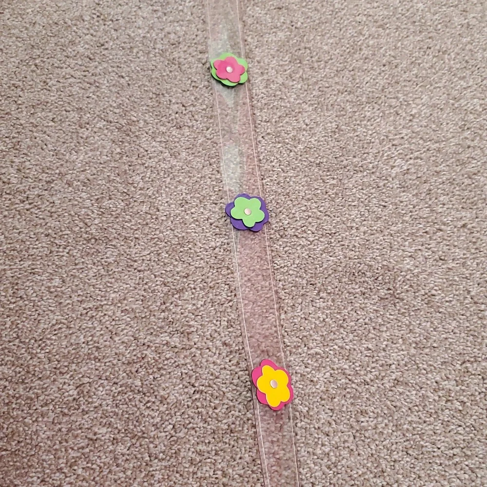 Clear Belt With Colorful Flowers